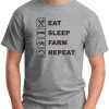 EAT SLEEP FARM REPEAT GREY