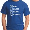 EAT SLEEP FARM REPEAT ROYAL BLUE