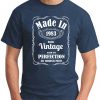 MADE IN 1983 VINTAGE NAVY