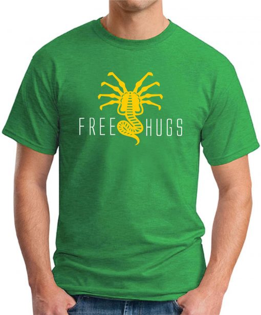 FREE HUGS ALIEN green