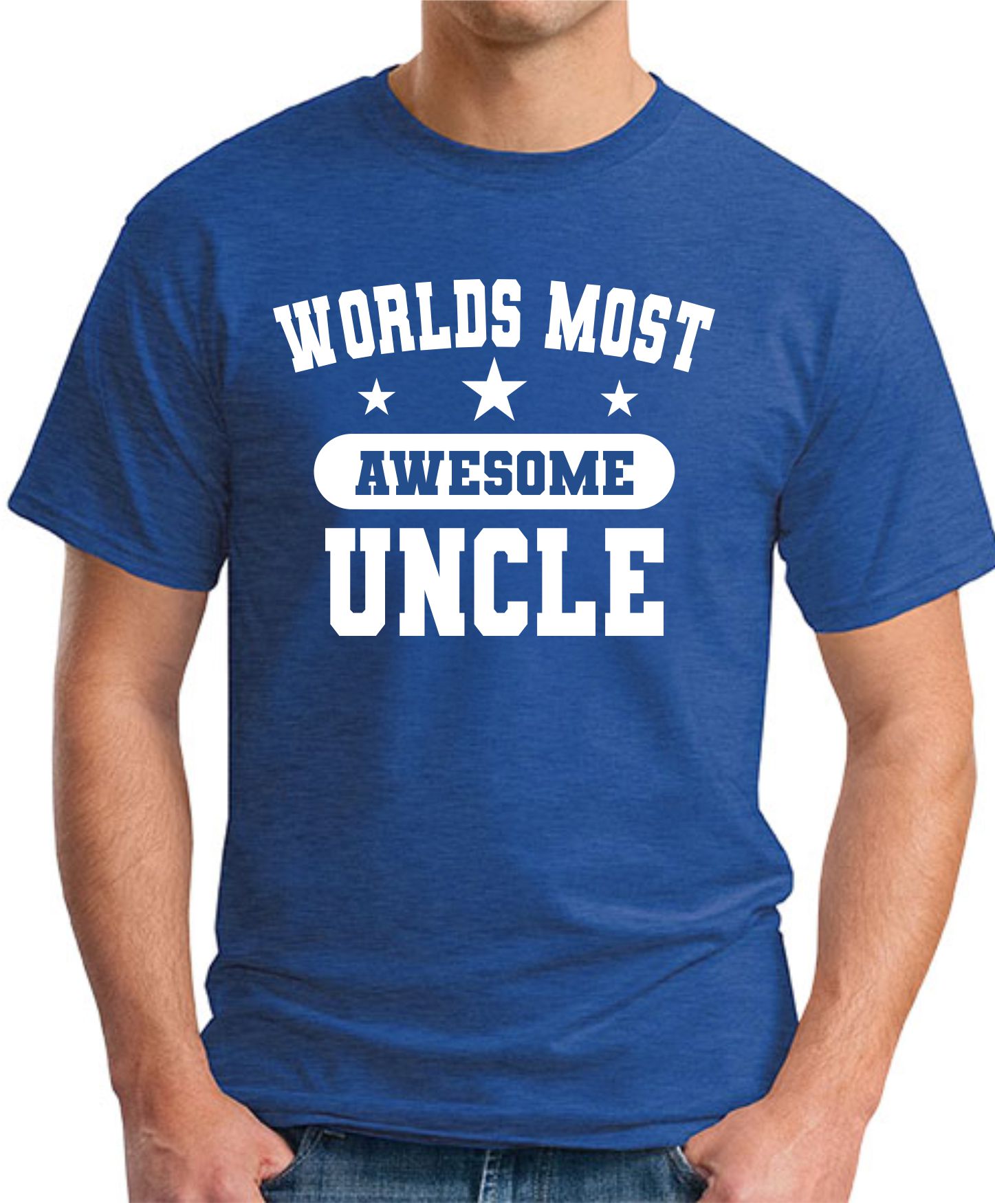 WORLDS MOST AWESOME UNCLE royal blue