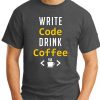 WRITE CODE DRINK COFFEE dark heather