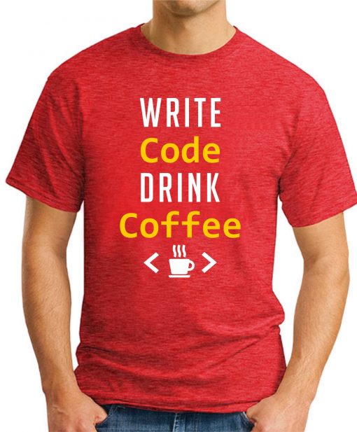 WRITE CODE DRINK COFFEE red